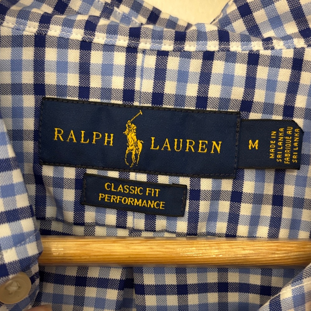 Ralph Lauren Navy and White Plaid Button Down Shirt - Picture 2 of 5